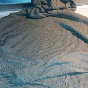 Tattered grey sweater with hood